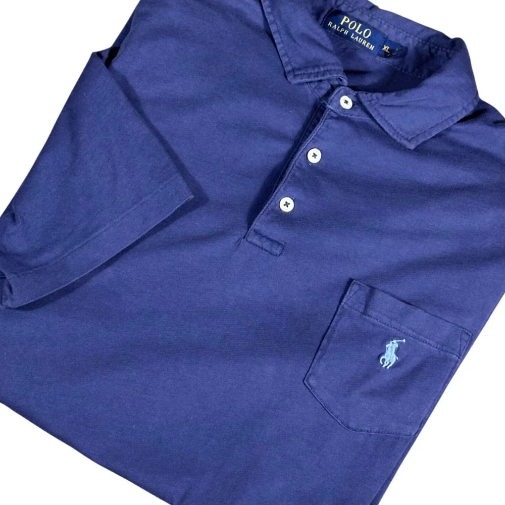 Polo Ralph Lauren Polo Shirt Mens XL Blue Short Sleeve Pocket Pony Logo